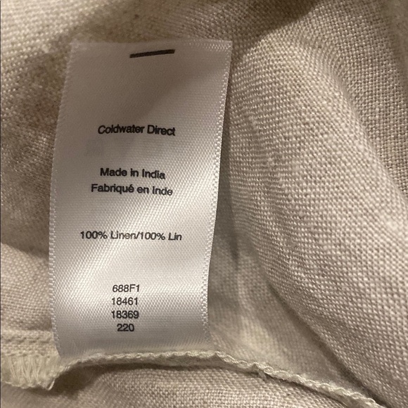 Coldwater Creek Cream Straight-Leg Pants 100% Linen Size 16 - Picture 7 of 7